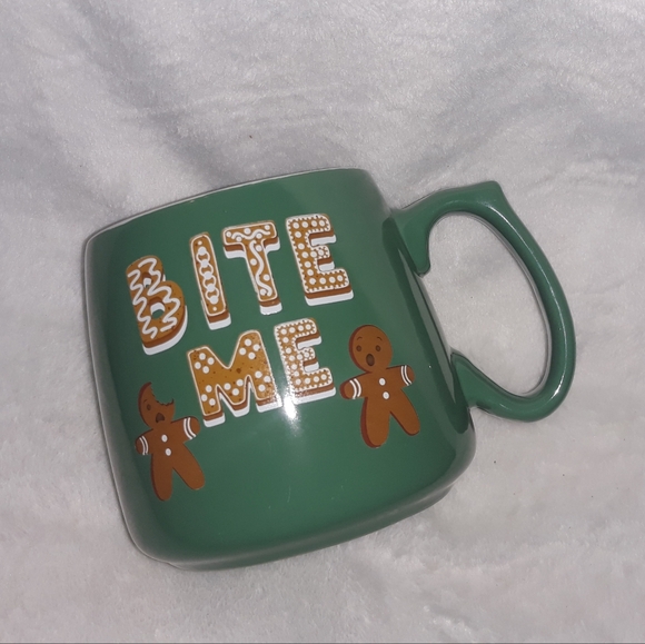 10 Strawberry Street “Bite Me, One Tough Cookie” Mug Holiday Winter Gingerbread - Picture 2 of 9
